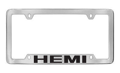 Dodge Hemi Chrome Plated Metal Bottom Engraved License Plate Frame Holder