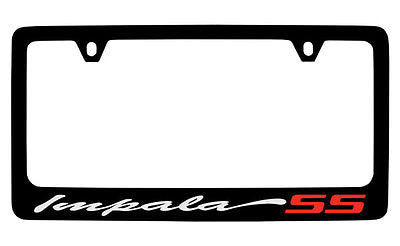 Chevrolet Impala SS Black Coated Metal License Plate Frame Holder