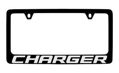 Dodge Charger Black Coated Metal License Plate Frame Holder