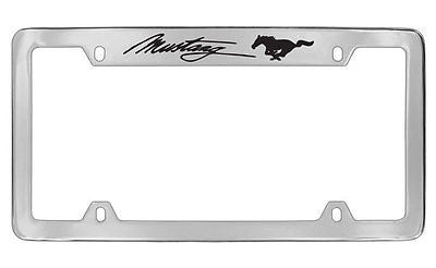 Ford Mustang Chrome Plated Metal Top Engraved License Plate Frame Holder