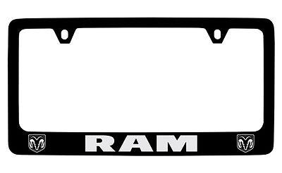 Dodge Ram Hemi Black Coated Metal License Plate Frame Holder