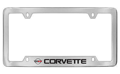 Chevrolet Corvette C4 Chrome Plated Metal Bottom Engraved License Plate Frame