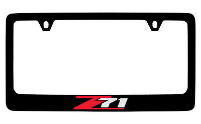Chevrolet Z71 Black Coated Metal License Plate Frame Holder