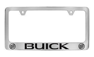 Buick Logo & Wordmark Chrome Plated Metal License Plate Frame Holder
