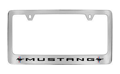 Ford Mustang Pony Chrome Plated Metal License Plate Frame Holder