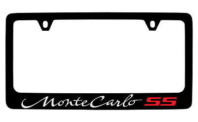 Chevrolet Monte Carlo SS Black Coated Metal License Plate Frame Holder