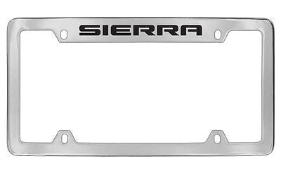 GMC Sierra Chrome Plated Metal Top Engraved License Plate Frame Holder