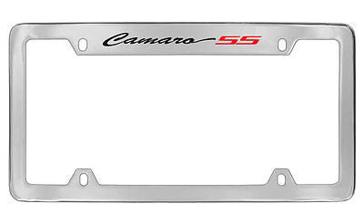 Chevrolet Camaro SS Chrome Plated Metal Top Engraved License Plate Frame Holder