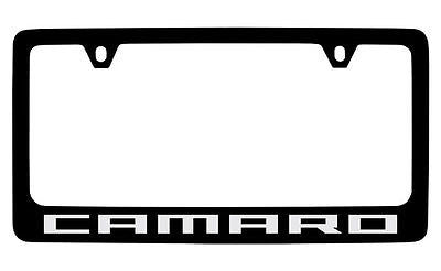 Chevrolet Camaro Black Coated Metal License Plate Frame Holder