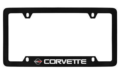 Chevrolet Corvette C4 Black Coated Metal Bottom Engraved License Plate Frame