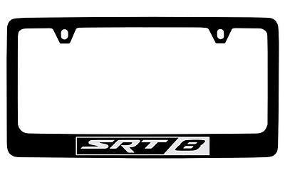 Chrysler SRT 8 Black Coated Metal License Plate Frame Holder