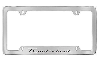 Ford Thunderbird Chrome Plated Metal Bottom Engraved License Plate Frame Holder