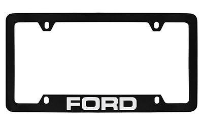Ford Workmark Black Coated Metal Bottom Engraved License Plate Frame Holder