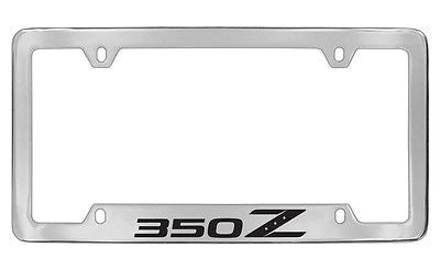 Nissan 350z Chrome Plated Metal Bottom Engraved License Plate Frame Holder
