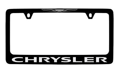 Chrysler Logo Black Metal license Plate Frame Holder