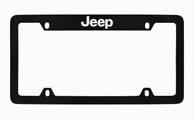 Jeep Logo Black Metal license Plate Frame Holder