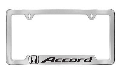 Honda Accord Chrome Plated Metal Bottom Engraved License Plate Frame Holder
