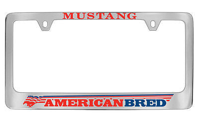 Ford Mustang American Breed Chrome Metal license Plate Frame Holder
