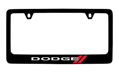 Dodge Logo Black Metal license Plate Frame Holder