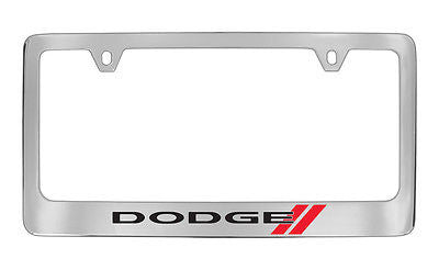Dodge Logo Chrome Metal license Plate Frame Holder