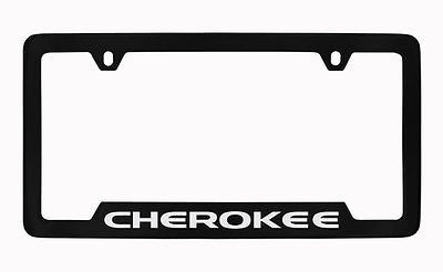 Jeep Cherokee Black Metal license Plate Frame Holder 4 Hole
