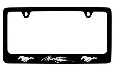 Ford Mustang Pony Black Metal license Plate Frame Holder