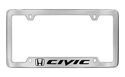 Honda Civic Chrome Plated Metal Bottom Engraved License Plate Frame Holder