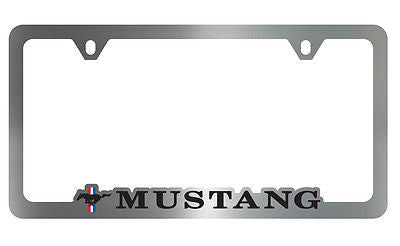 Ford Mustang Pony Chrome Metal license Plate Frame Holder