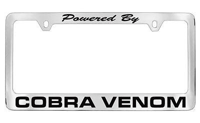 Ford Mustang Cobra Venom Chrome Metal license Plate Frame Holder