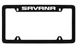 GMC Savana Black Metal license Plate Frame Holder 4 Hole