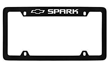 Chevrolet Spark Black Metal license Plate Frame Holder 4 Hole