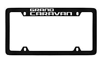 Dodge Grand Caravan Black Metal license Plate Frame Holder 4 Hole