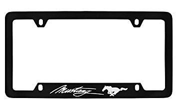 Ford Mustang Black Metal license Plate Frame Holder 4 Hole