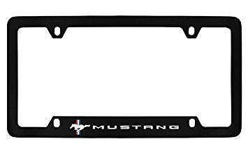 Ford Mustang Pony Black Metal license Plate Frame Holder 4 Hole