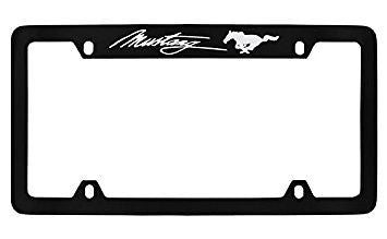 Ford Mustang Black Metal license Plate Frame Holder 4 Hole