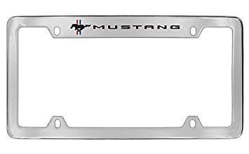 Ford Mustang Pony Chrome Metal license Plate Frame Holder 4 Hole