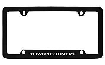 Chrysler Town & Country Black Metal license Plate Frame Holder 4 Hole