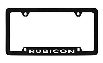 Jeep Rubicon Black Metal license Plate Frame Holder 4 Hole