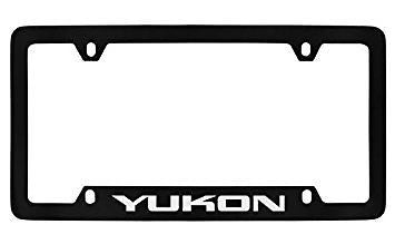 GMC Yukon Black Metal license Plate Frame Holder 4 Hole