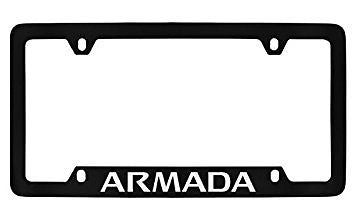 Nissan Armada Black Metal license Plate Frame Holder 4 Hole