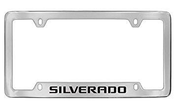 Chevrolet Silverado Chrome Metal license Plate Frame Holder 4 Hole