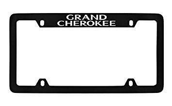 Jeep Grand Cherokee Black Metal license Plate Frame Holder 4 Hole
