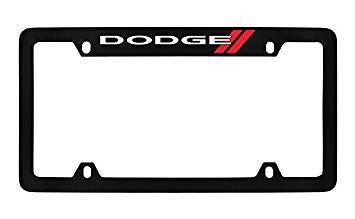 Dodge Logo Black Metal license Plate Frame Holder 4 Hole