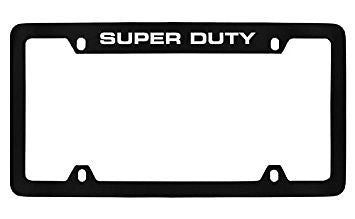 Ford Super Duty Black Metal license Plate Frame Holder 4 Hole