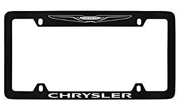 Chrysler Logo Black Metal license Plate Frame Holder 4 Hole