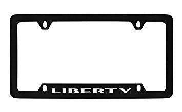Jeep Liberty Black Metal license Plate Frame Holder 4 Hole