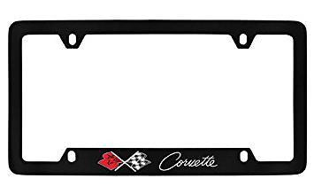 Chevrolet Corvette C2 Black Metal license Plate Frame Holder 4 Hole