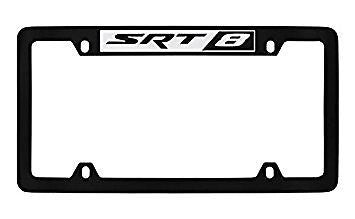 Chrysler SRT-8 Black Metal license Plate Frame Holder 4 Hole
