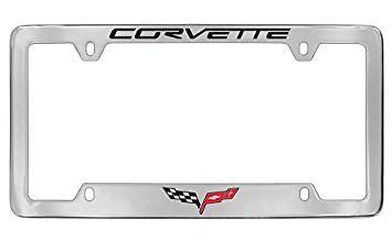 Chevrolet Corvette C6 Black Metal license Plate Frame Holder 4 Hole