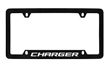 Dodge Charger Black Metal license Plate Frame Holder 4 Hole